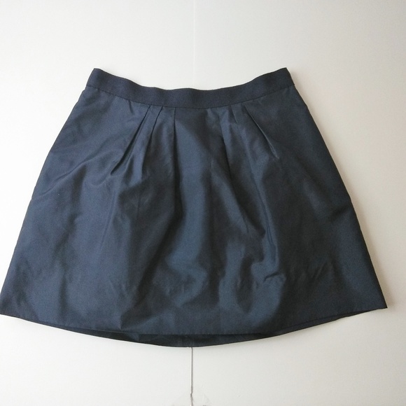 J. Crew Taffeta Marvelle Mini Skirt 100% Silk Blue - Picture 2 of 5